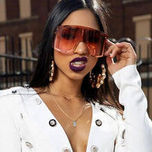 Load image into Gallery viewer, Oversized Blue Yellow Gradient Sunglasses Women 2023 Luxulry Brand Designer Red Rimless Metal Female Sun Glasses Shades