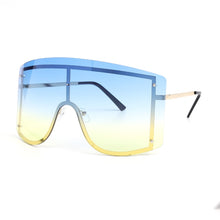 Load image into Gallery viewer, Oversized Blue Yellow Gradient Sunglasses Women 2023 Luxulry Brand Designer Red Rimless Metal Female Sun Glasses Shades