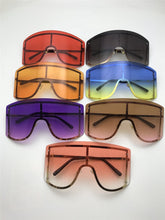 Load image into Gallery viewer, Oversized Blue Yellow Gradient Sunglasses Women 2023 Luxulry Brand Designer Red Rimless Metal Female Sun Glasses Shades