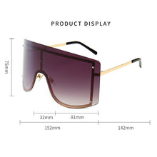Load image into Gallery viewer, Oversized Blue Yellow Gradient Sunglasses Women 2023 Luxulry Brand Designer Red Rimless Metal Female Sun Glasses Shades