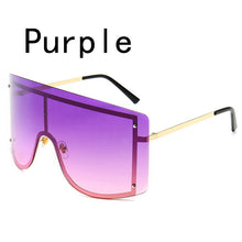 Load image into Gallery viewer, Oversized Blue Yellow Gradient Sunglasses Women 2023 Luxulry Brand Designer Red Rimless Metal Female Sun Glasses Shades