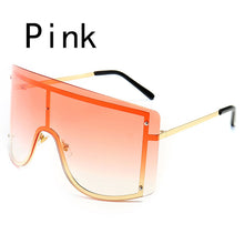 Load image into Gallery viewer, Oversized Blue Yellow Gradient Sunglasses Women 2023 Luxulry Brand Designer Red Rimless Metal Female Sun Glasses Shades