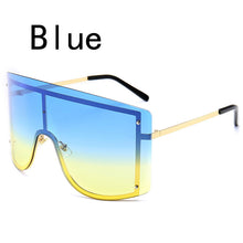 Load image into Gallery viewer, Oversized Blue Yellow Gradient Sunglasses Women 2023 Luxulry Brand Designer Red Rimless Metal Female Sun Glasses Shades