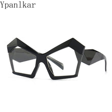 Load image into Gallery viewer, Oversized Cat Eye Women Candy Color Glasses Frame Clear Anti Blue Light Spring Hinge Polygon Men Optical Frame