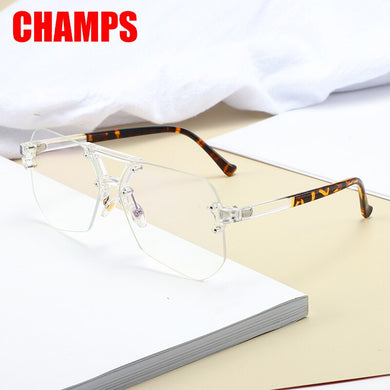 Oversized Frameless Anti Blue Light Blocking Glasses Men Brand Designer Rimless Glasses Women UV400 Eyeglasses Oculos