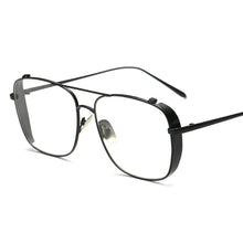 Load image into Gallery viewer, Oversized Glasses Frame Men Women 2023  Retro Square Flat Mirror Gold Silver Frame Clear Lens Sunglasses UV400