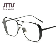 Load image into Gallery viewer, Oversized Glasses Frame Men Women 2023  Retro Square Flat Mirror Gold Silver Frame Clear Lens Sunglasses UV400