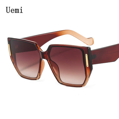 Oversized Irregular Square For Women Gradient Sunglasses Shades UV400  Ins Popular Retro Men Punk Blue Tea Sun Glasses