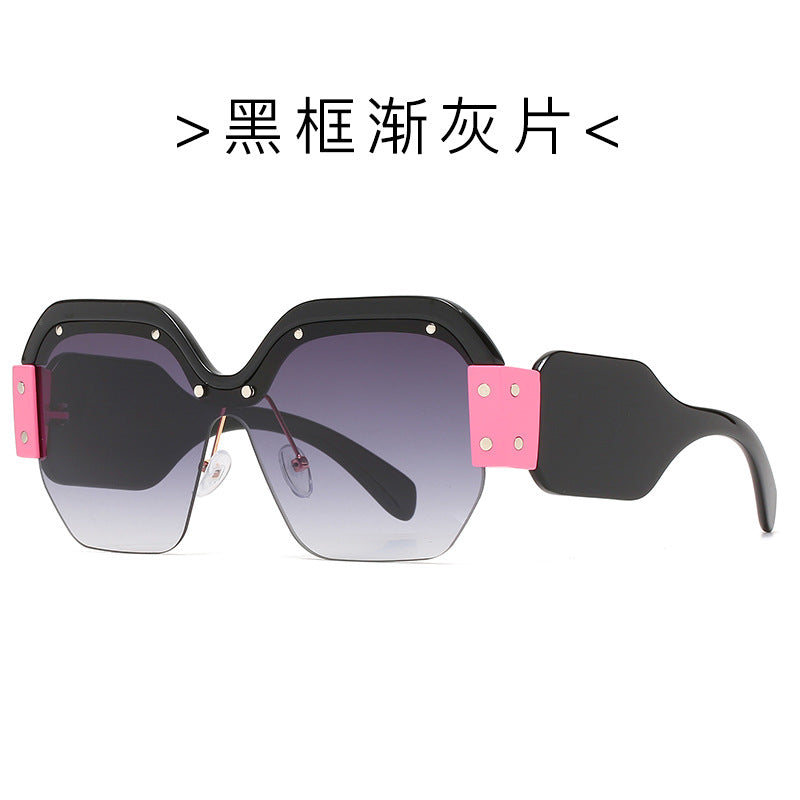 Oversized Punk Sunglasses Women Big Frame Square Sun Glasses 2023 Brand Designer Fashionable Unique Modeling Eyewear