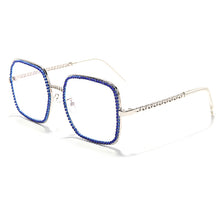 Load image into Gallery viewer, Oversized Rhinestone Sunglasses Women Brand Designer Shades Sun Glasses Men Vintage Metal Clear Lens Eyewear UV400 Oculo