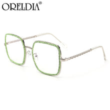 Load image into Gallery viewer, Oversized Rhinestone Sunglasses Women Brand Designer Shades Sun Glasses Men Vintage Metal Clear Lens Eyewear UV400 Oculo