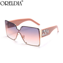 Load image into Gallery viewer, Oversized Rimless Sunglasses Women 1 Piece Sun Glasses Gradient Blue-pink Lens Eyewear Lady Square Eyeglasses UV400