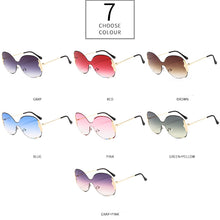 Load image into Gallery viewer, Oversized Rimless Sunglasses Women  Brand Designer One-Piece Lens Gradient Sexy Lady Butterfly Sun Glasses UV400