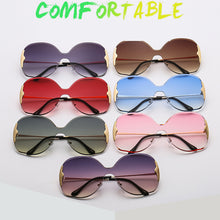 Load image into Gallery viewer, Oversized Rimless Sunglasses Women  Brand Designer One-Piece Lens Gradient Sexy Lady Butterfly Sun Glasses UV400