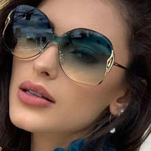 Load image into Gallery viewer, Oversized Rimless Sunglasses Women  Brand Designer One-Piece Lens Gradient Sexy Lady Butterfly Sun Glasses UV400