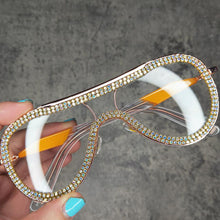 Load image into Gallery viewer, Oversized Square Crystal Sunglasses Women 2023  Rhinestone Bling Sun Glasses Female Gradient Big Shades UV400