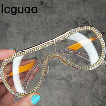 Load image into Gallery viewer, Oversized Square Crystal Sunglasses Women 2023  Rhinestone Bling Sun Glasses Female Gradient Big Shades UV400