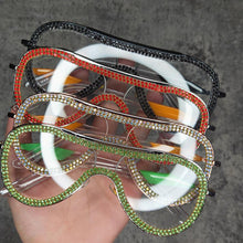 Load image into Gallery viewer, Oversized Square Crystal Sunglasses Women 2023  Rhinestone Bling Sun Glasses Female Gradient Big Shades UV400