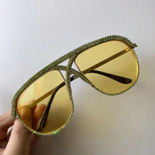 Load image into Gallery viewer, Oversized Square Crystal Sunglasses Women 2023  Rhinestone Bling Sun Glasses Female Gradient Big Shades UV400