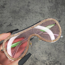 Load image into Gallery viewer, Oversized Square Crystal Sunglasses Women 2023  Rhinestone Bling Sun Glasses Female Gradient Big Shades UV400
