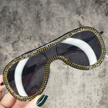 Load image into Gallery viewer, Oversized Square Crystal Sunglasses Women 2023  Rhinestone Bling Sun Glasses Female Gradient Big Shades UV400