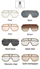 Load image into Gallery viewer, Oversized Square Diamond Sunglasses Women  Brand Designer One-piece Glasses Metal Rhinestone Eyeglasses oculos