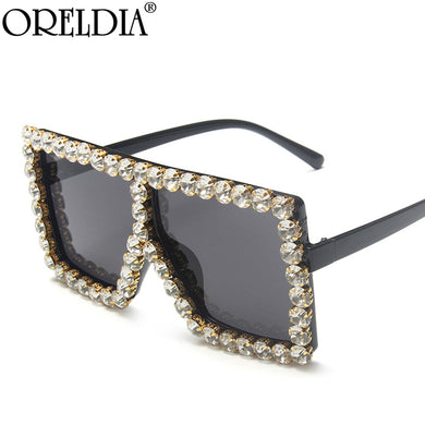 Oversized Square Rhinestone Sunglasses Women Diamond Sun Glasses Female  Brand Eyeglasses UV400 De Sol Oculos