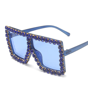 Oversized Square Rhinestone Sunglasses Women Diamond Sun Glasses Female  Brand Eyeglasses UV400 De Sol Oculos