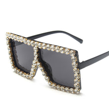 Carica l&#39;immagine nel visualizzatore di Gallery, Oversized Square Rhinestone Sunglasses Women Diamond Sun Glasses Female  Brand Eyeglasses UV400 De Sol Oculos