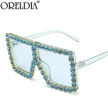 Carica l&#39;immagine nel visualizzatore di Gallery, Oversized Square Rhinestone Sunglasses Women Diamond Sun Glasses Female  Brand Eyeglasses UV400 De Sol Oculos