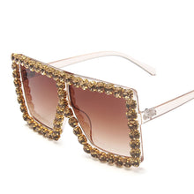 Carica l&#39;immagine nel visualizzatore di Gallery, Oversized Square Rhinestone Sunglasses Women Diamond Sun Glasses Female  Brand Eyeglasses UV400 De Sol Oculos