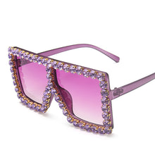 Carica l&#39;immagine nel visualizzatore di Gallery, Oversized Square Rhinestone Sunglasses Women Diamond Sun Glasses Female  Brand Eyeglasses UV400 De Sol Oculos