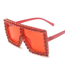 Carica l&#39;immagine nel visualizzatore di Gallery, Oversized Square Rhinestone Sunglasses Women Diamond Sun Glasses Female  Brand Eyeglasses UV400 De Sol Oculos