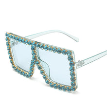 Carica l&#39;immagine nel visualizzatore di Gallery, Oversized Square Rhinestone Sunglasses Women Diamond Sun Glasses Female  Brand Eyeglasses UV400 De Sol Oculos