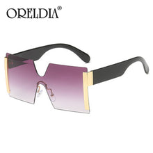 Load image into Gallery viewer, Oversized Square Rimless Sunglasses Women Brand Designer Flat Top Big Sun Glasses Female One Piece Travel Gafa de sol