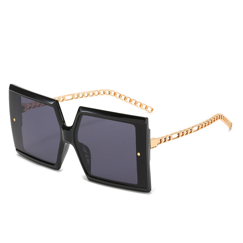 Oversized Square Sunglasses Brand For Female Ladies Unique Sun Glasses Punk Eye Wear Retro Metal Glasses Oculos