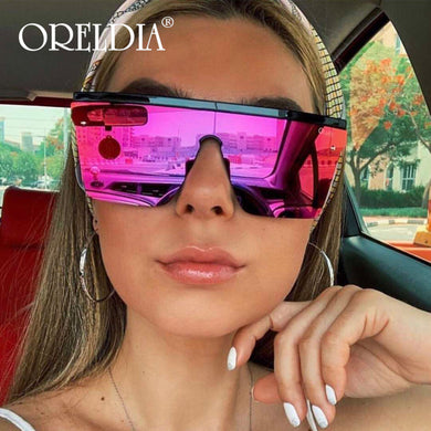 Oversized Square Sunglasses Women  Transparent Colorful Sun Glasses Lady Designer Men Vintage Flat Top Eyewear