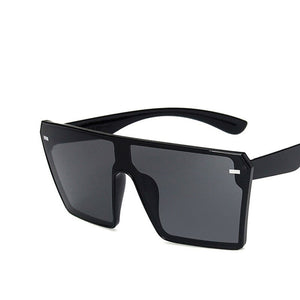 Oversized Square Sunglasses Retro Gradient Big Frame One Piece Gafas Shade Mirror Clear Lens Sun Glasses For Women