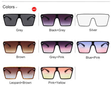 Carica l&#39;immagine nel visualizzatore di Gallery, Oversized Square Sunglasses Retro Gradient Big Frame One Piece Gafas Shade Mirror Clear Lens Sun Glasses For Women