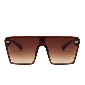 Oversized Square Sunglasses Retro Gradient Big Frame One Piece Gafas Shade Mirror Clear Lens Sun Glasses For Women