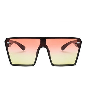 Oversized Square Sunglasses Retro Gradient Big Frame One Piece Gafas Shade Mirror Clear Lens Sun Glasses For Women