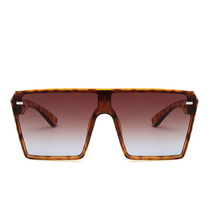 Oversized Square Sunglasses Retro Gradient Big Frame One Piece Gafas Shade Mirror Clear Lens Sun Glasses For Women