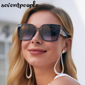 Oversized Square Sunglasses Women 2023  Brand Designer Trendy Large Frame Sunglasses For Men Gradient Lens Eyewear