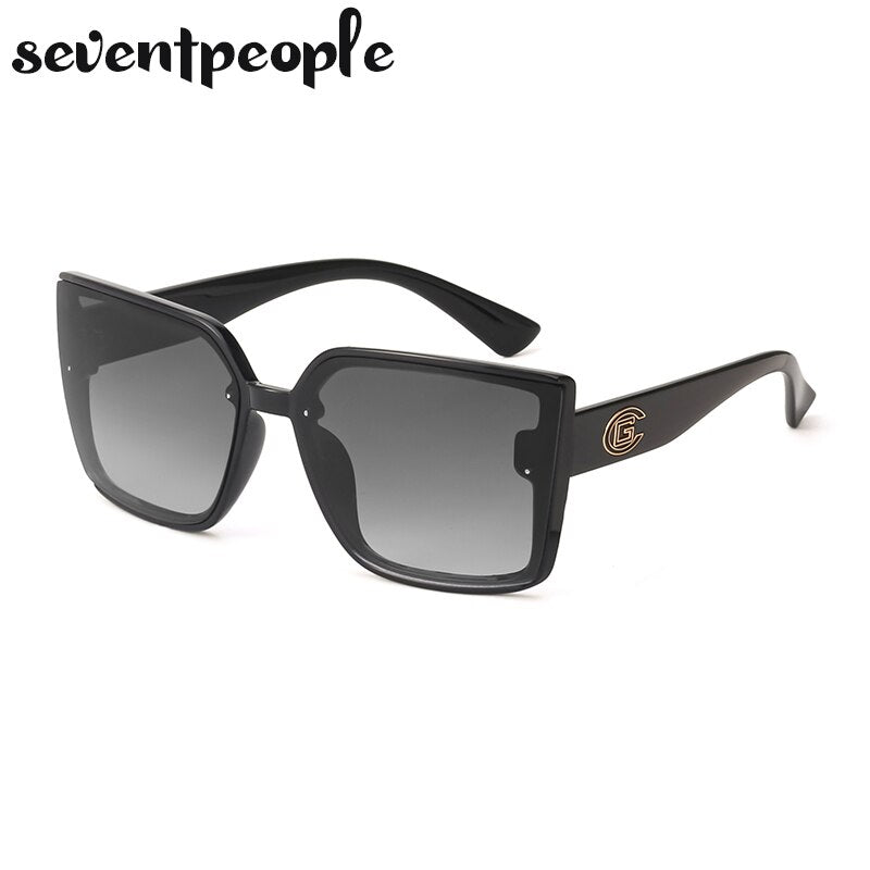 Oversized Square Sunglasses Women 2023  Brand Designer Trendy Large Frame Sunglasses For Men Gradient Lens Eyewear