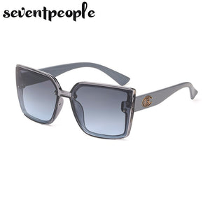 Oversized Square Sunglasses Women 2023  Brand Designer Trendy Large Frame Sunglasses For Men Gradient Lens Eyewear