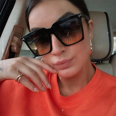 Oversized Square Sunglasses Women Designer  Big Frame Sun Glasses Female Vintage Gradient Driver Oculos De Sol