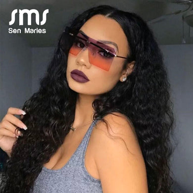 Oversized Square Sunglasses Women  Rimless Frame Sun Glasses For Female Man Vintage Shades UV400 Oculos Glasses