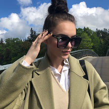 Load image into Gallery viewer, Oversized Square Sunglasses Women Men with Metal T shaped design UV400