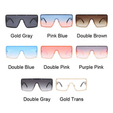 Load image into Gallery viewer, Oversized Square Sunglasses Women Retro Gradient Big Frame Sun Glasses Female One Piece Gafas Shade Mirror Clear Lens