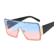 Load image into Gallery viewer, Oversized Square Sunglasses Women Retro Gradient Big Frame Sun Glasses Female One Piece Gafas Shade Mirror Clear Lens